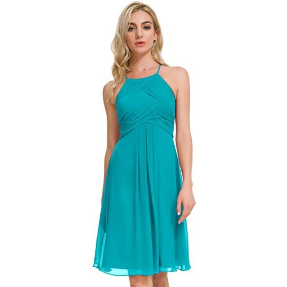 Alicepub Chiffon Halter Dress